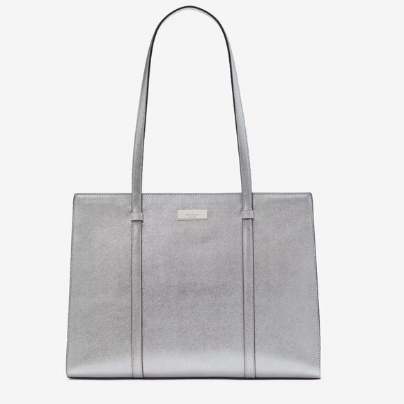 Kate Spade Kenzie Metallic Large Tote Shoulder Bag Lunar Light Limited Edition - Picture 1 of 7